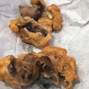 Mushrooms, after the Fish and Chips yum-yuuum!