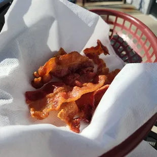 Bacon tasted like someone&apos;s grandma would smell. Strange taste. Bacon is a nope for me