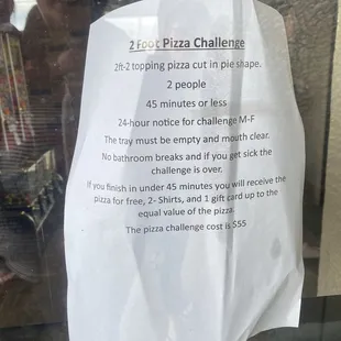 2 Foot Pizza Challenge
