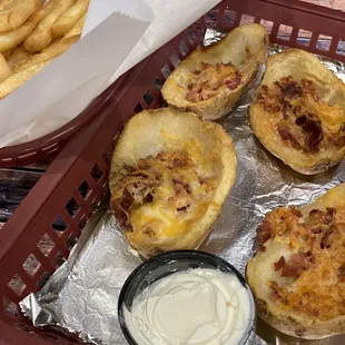 Potato skins and fries
