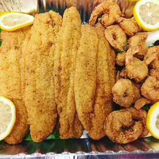 Fish &amp; shrimp family platter