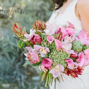 Large Pink wedding bouquet.