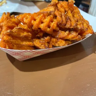 Sweet potato waffle fries. Yummy.