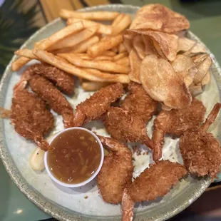 Coconut shrimp dinner