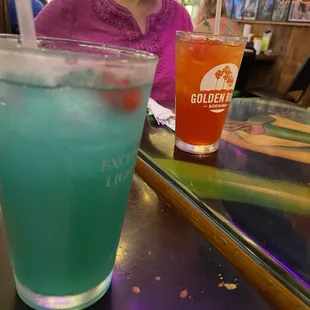 Mermaid water on the left and Bahama Mama on the right
