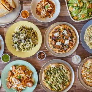 Only Extra Virgin Olive Oil used, thin crust, homemade: Italian sausage, roasted chicken thig, Austrian lamb, slow cooked sauce(low acidity)