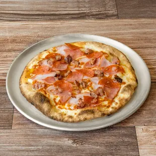 Homemade sausage, pepperoni, canadian ham, salami