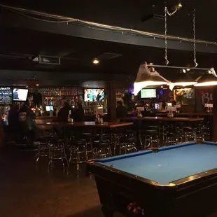 pool table and bar