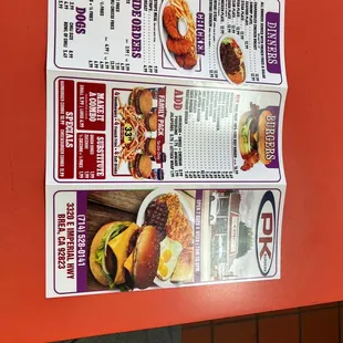 menu