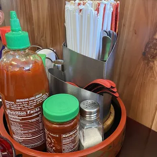 Need some sauces or utensils - they got you covered right at your table!