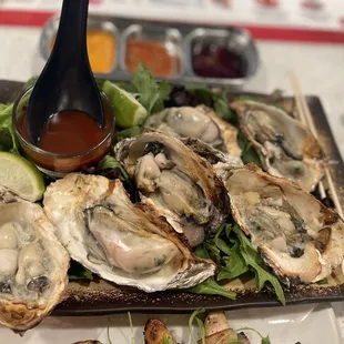 Grilled oysters