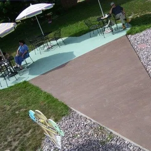 Ice Cream patio outside by the "Little Cow".