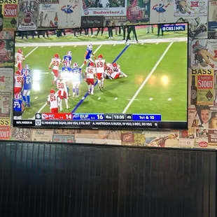 Our view of the big screen in front of us.