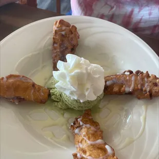 Fried banana ice cream