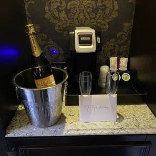 Champagne in our room
