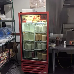 a refrigerator in a kitchen