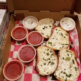 Garlic cheese bread. Fresh out of the oven. Delicious.