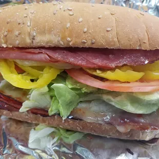 Italian Super Sub with Lettuce, tomatoes &amp; banana peppers