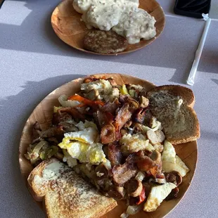 Hippie Hash, biscuits and gravy