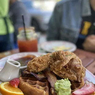 Chipotle Honey Fried Chicken and Belgian Waffles