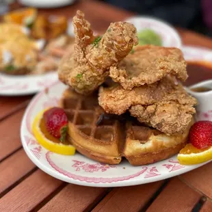Chipotle Honey Fried Chicken and Belgian Waffles