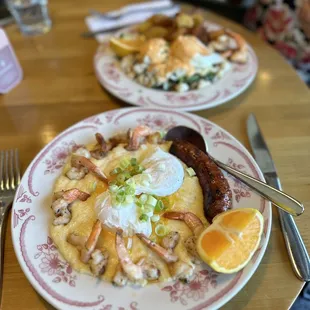 Sausage &amp; Shrimp Grits Coastal Benedict