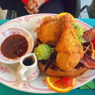 Chipotle Honey Fried Chicken and Belgian Waffles