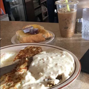 Chicken Fried  Steak and eggs.