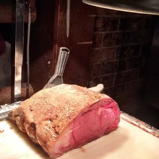 Carving station for the prime rib buffet