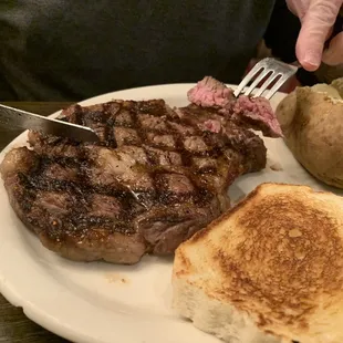 Medium rare ribeye! Perfect!