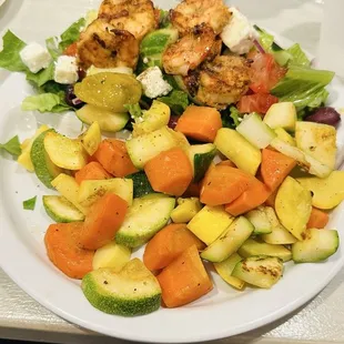 Shrimp Souvlaki, a bit sparse on shrimp