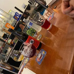 Dark horse seltzer! So fruity and yummy. Cherry beer, saison, slightly  sour and touch of cherry... and water!