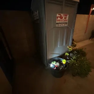 I just walked outside and saw a porta potty so I guess I need to check that out.