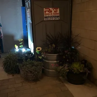 Another few of the porta-potty outside