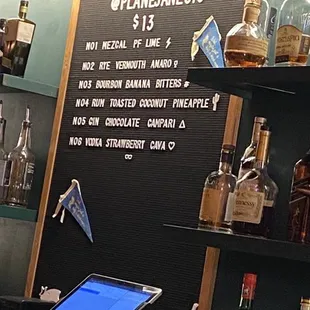 Bar menu