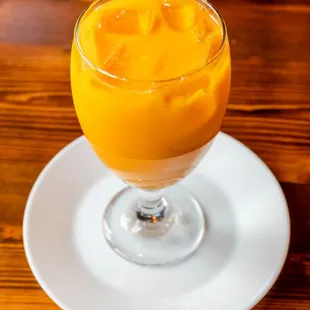 a glass of orange juice