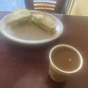 Coffee And The Vegetable Sandwich