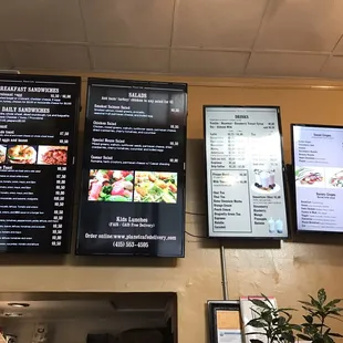 Full menu with crepes on the right