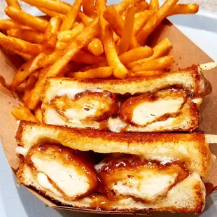 a sandwich and french fries