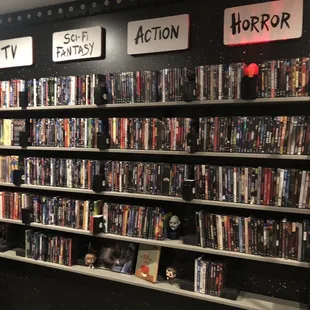 Actual  video rental place inside