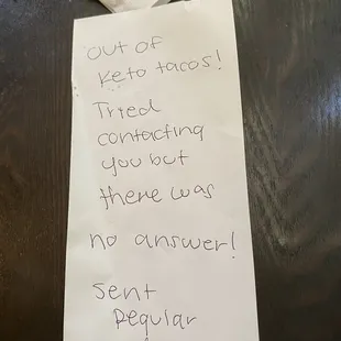 Note they still charged me