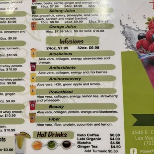 sushi and sashimi, menu