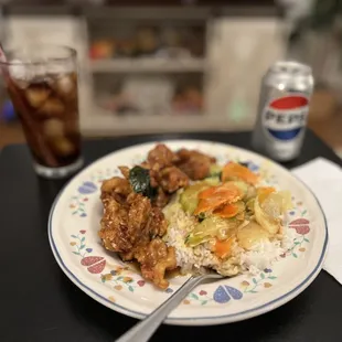 Yellow Curry, Honey Crispy Chicken, White Rice