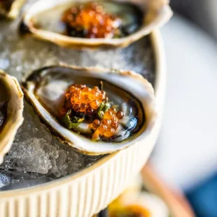 a platter of oysters