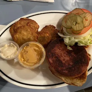 Bologna Sandwich + Potato Cakes