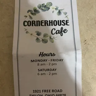 Cafe phone number and hours