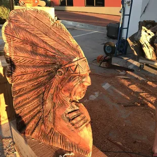 Wood carvings created by a CHAINSAW!