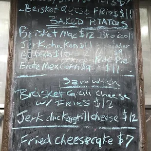 Food truck menu from Hot Potato.