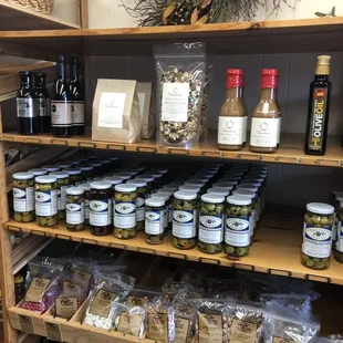 shelves of spices and condiments