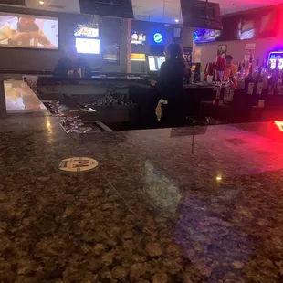 the bar and televisions